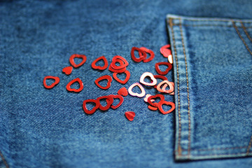 Pocket with hearts Valentine's Day
