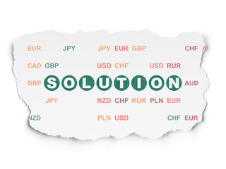 Fototapeta premium Business concept: Solution on Torn Paper background