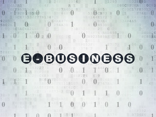 Business concept: E-business on Digital Data Paper background