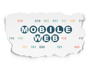Obraz premium Web development concept: Mobile Web on Torn Paper background