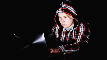 Young Man Focused on a Computer Game