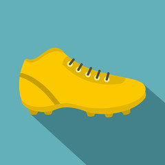 Football or soccer shoe icon, flat style