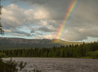 rainbow above ural mountains
