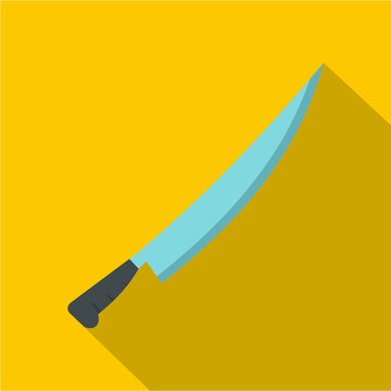 Long knife icon, flat style