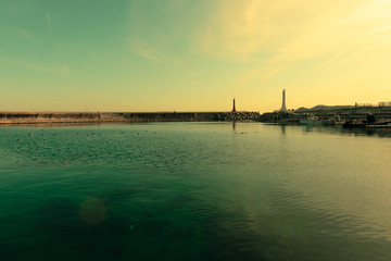 Two lighthouses and the sea