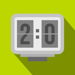 Electronic soccer scoreboard icon, flat style