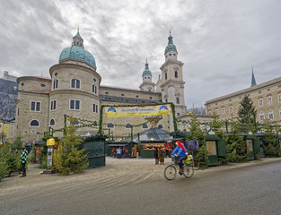 Naklejka na ściany i meble The 'Christkindlmarkt'' in Salzburg