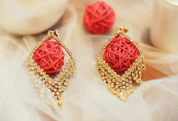 Fototapeta na wymiar luxury earring with diamonds