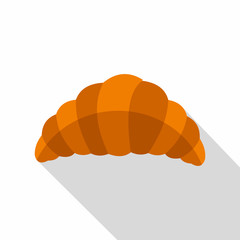 Fresh and tasty croissant icon, flat style