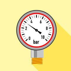 Manometer icon, flat style