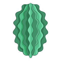 Oval cactus icon, cartoon style