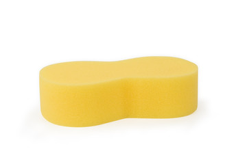 yellow sponge for car washing isolated