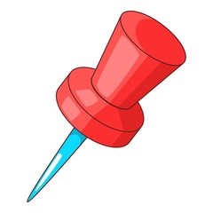 Pin icon, cartoon style
