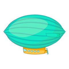 Oval airship icon, cartoon style