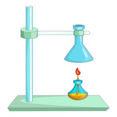Laboratory equipment icon, cartoon style