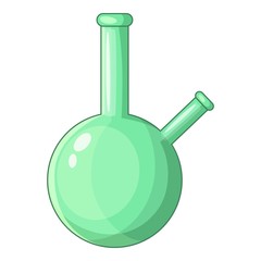 Chemical beaker icon, cartoon style