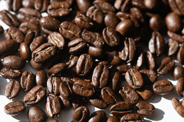 Black coffee grains