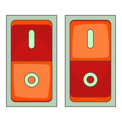 Electric switch icon, cartoon style