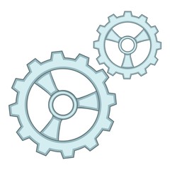 Gears icon, cartoon style