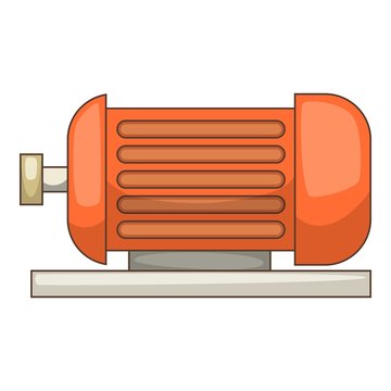 Electric motor icon, cartoon style