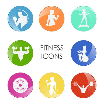 label fitness club with the image of women and men