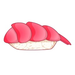 Nigiri sushi icon, cartoon style
