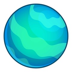 Neptune planet icon, cartoon style