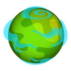 Earth planet icon, cartoon style