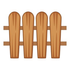fence made of boards icon, cartoon style