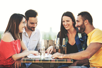 Friends Enjoying Outside