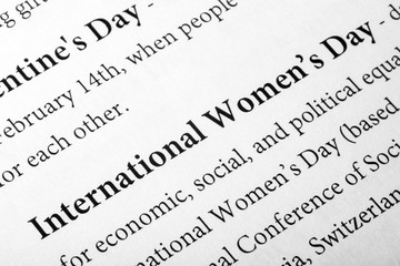 International Women's day - in the dictionary.