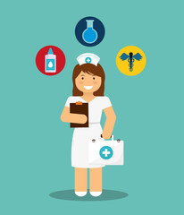 doctor with medical care icon image vector illustration design 