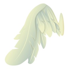 Angelic wing icon, cartoon style