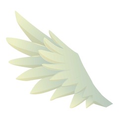 Feather wing icon, cartoon style