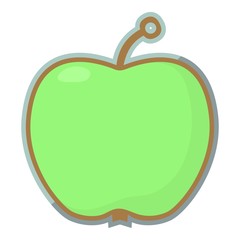 Apple tag icon, cartoon style