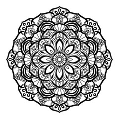 Decorative mandala isolated on white background. Indian ornament. Vector illustration. Hand drawn background. Elements for your design.
