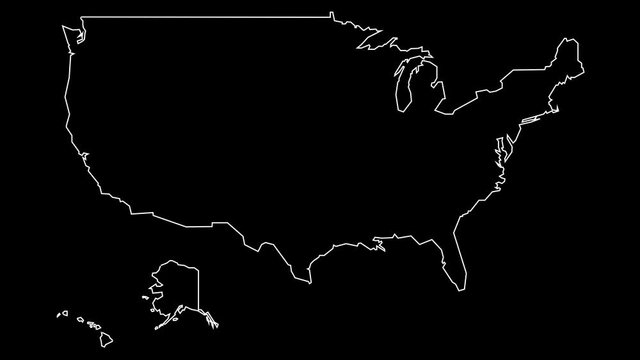 USA map outline animation