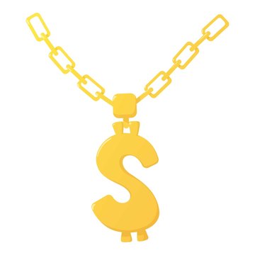 Golden chain icon, cartoon style
