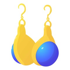 Beautiful earrings icon, cartoon style