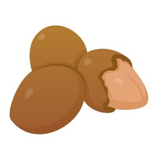 Nuts icon, cartoon style