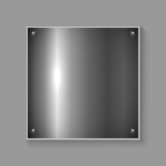 Square metal plate industrial vector background.