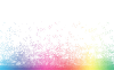 Abstract spectrum colorful bottom mosaic with white copy space.