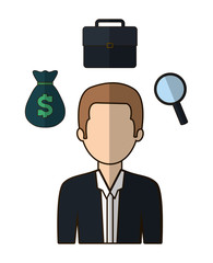 businessman business related icons image vector illustration design 
