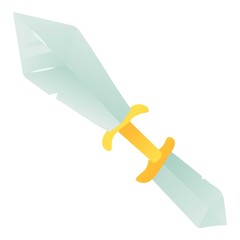 Double knife icon, cartoon style