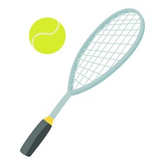 Tennis sport icon, cartoon style