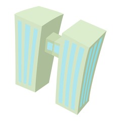 Double building icon, cartoon style