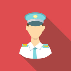 Pilot icon, flat style