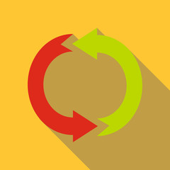 Cycle circle diagram icon, flat style