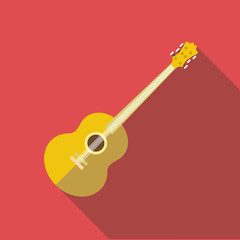 Guitar icon, flat style