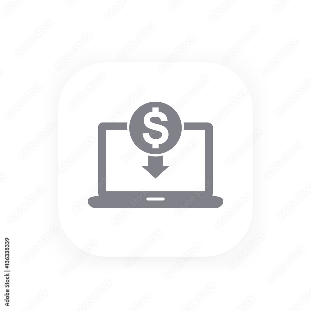 Poster internet banking icon isolated on white